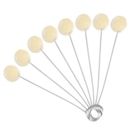 sourcing map 20 Pcs Wool Daubers Ball Leather Dye Tool 5.9" Length Wool Balls Brush with Steel Handle for DIY Crafts Projects