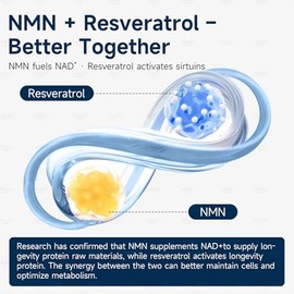 Suplemento NMN de 1000 mg, fórmula 10 en 1 con mononucleótido de nicotinamida, resveratrol y precursores NAD+ para antienvejecimiento saludable, Ces G