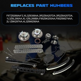 3R2Z-6A257-DA Engine Timing Chain Kit Cam Phaser Camshaft Drive Phaser Repair Kit Fits for 2004-2010 F-150, 2005-2010 F-250 F-350 Super Duty 5.4L, 2005-2014 Expedition & Navigator 5.4L