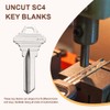 sourcing map 100pcs Key Blanks SC4 Brass Key Blanks Uncut