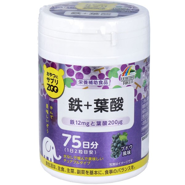 Unimatt Riken Snack Supplement ZOO Iron + Folic Acid, 5.3 oz (150 g)