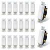 ELEGRP Matte White Single Pole Decorator Light Switch, 15Amp, 120-277V,