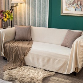 GLORY SEASON Tweed Throw Pillow Covers Woolen-Style Fabric Square Pillow Cases for Farmhouse Cushion Case and Home Sofa Couch Decor Pack of 2,18x18 Inch Senior Brown Striped