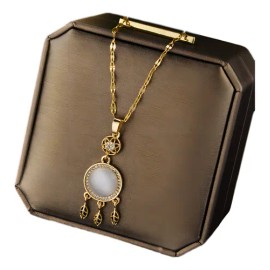 Collar Atrapasueños Chapado En Oro 18k Para Mujer Elegante Con Cadena Regalo Original Para Novia Esposa Mamá Atrapa Sueños 1 Pieza Tender Lihome