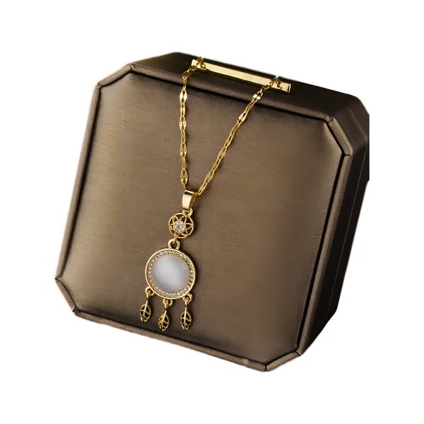 Collar Atrapasueños Chapado En Oro 18k Para Mujer Elegante Con