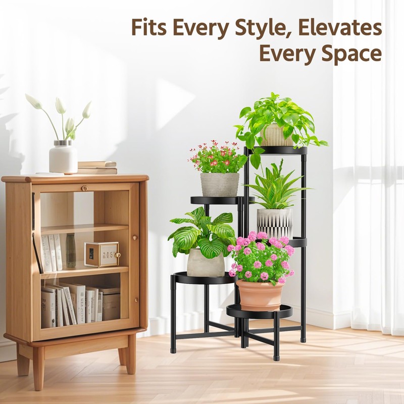 LASZOLA 5 Tier Large Plant Stand Indoor Tall with 10