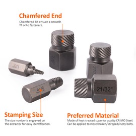 Bolt Extractor Set, Easy Out Bolt Extractor Kit with Heavy-duty Carrying Case, Hex. Head Multi-Spline Screw Extractor Set, Stripped Screw Removal Tool Broken Bolt Extractor Kit (25 Pieces)