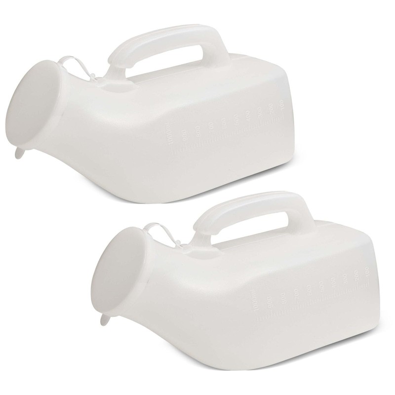 Urinal Bottle, 2Pack Male Portable Travel Pee Bottles, 1200ml Spill