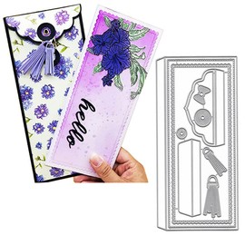 Greeting Card Dies with Envelope Die Cut, Metal Dies Cutting Dies for DIY Scrapbooking Photo Album Embossing Dies Cut Stencils Paper Cards Decor Paper Crafting Supplies Dies Stencil Die-Cuts Craft