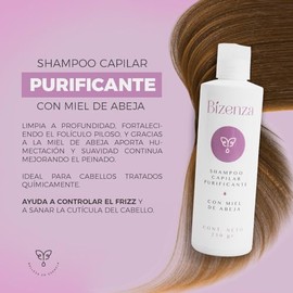 Shampoo Limpieza Profunda Profesional - Purificante con Miel de Abeja - Sana y Sella la Cutícula del Cabello - Ayuda a Controlar el Frizz - 250 g