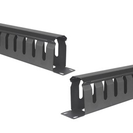 Ronyme Server Rack Cable Management Cable Organizer Steel Under Desk Tray Cord Organizer Wire Management Tray Open Slot Wire Raceway, 24 Ports