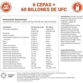 Daily PRO +50 Probióticos para Adultos Mayores 60 Billones De UFC 6 Cepas 30 Sobres