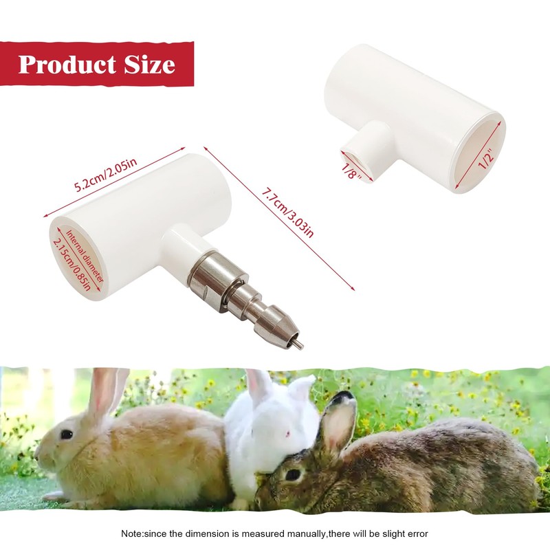VandanCoop 10 Sets Automatic Stainless Steel Rabbit Nipple Drinkers with