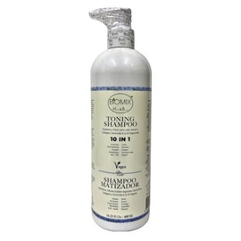 Biomix Shampoo Matizador Violeta 10 en 1 · 480 ml – El Doble del Envase Habitual | Neutraliza Tonos Naranja y Amarillo, Efecto Platino en Rubio, Gris y Canas | Arándano, Queratina y Argán | Vegano