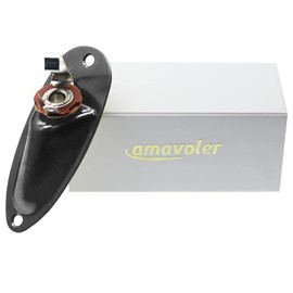 Amavoler Guitar Input Jack Socket Plate Output Loaded Boat Style 1/4 Inch with Screws for Fender Stratocaster Strat St Mono Electric Guitar for Electric Guitar Replacement Parts (Black)