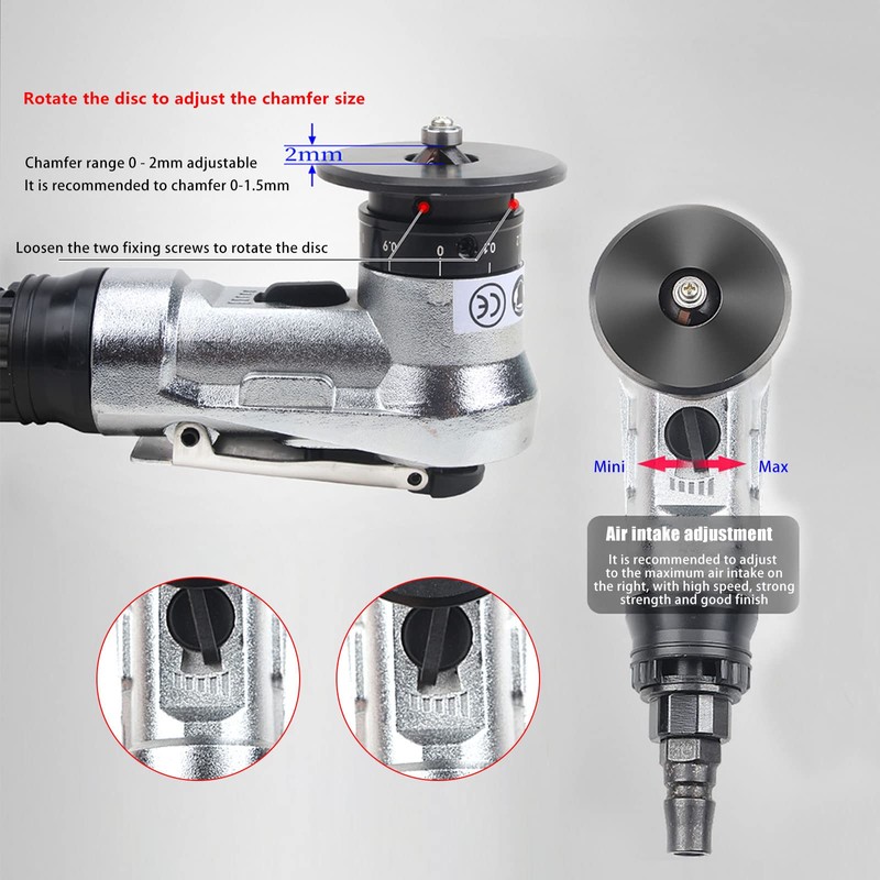 Pneumatic Chamfering Machine, Pneumatic Chamfer Machine Mini 45° Arc Burr