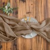 Aoksunova Muslin Wedding Table Runner, Brown, Decorative Cheesecloth Fabric, 3