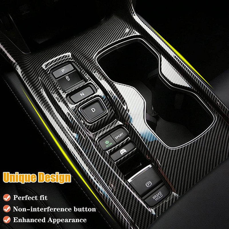 LEXLEY 2Pcs Red Style Gear Shift Frame Console Panel Trims