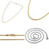 LUXSTAR Twisted Chain Necklace, Men's, Women's, 18K Coating, Hypoallergenic, Stainless