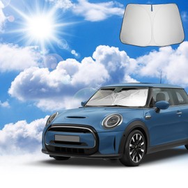 Coleya Windschutzscheibe Sonnenschutz Kompatibel mit Mini Cooper F55 F56 2015-2024, Mini Cooper Frontscheibe Sonnenschirm, Mini Cooper Zubehör Sonnenblende, Faltbare, UV-Strahlen Schutz