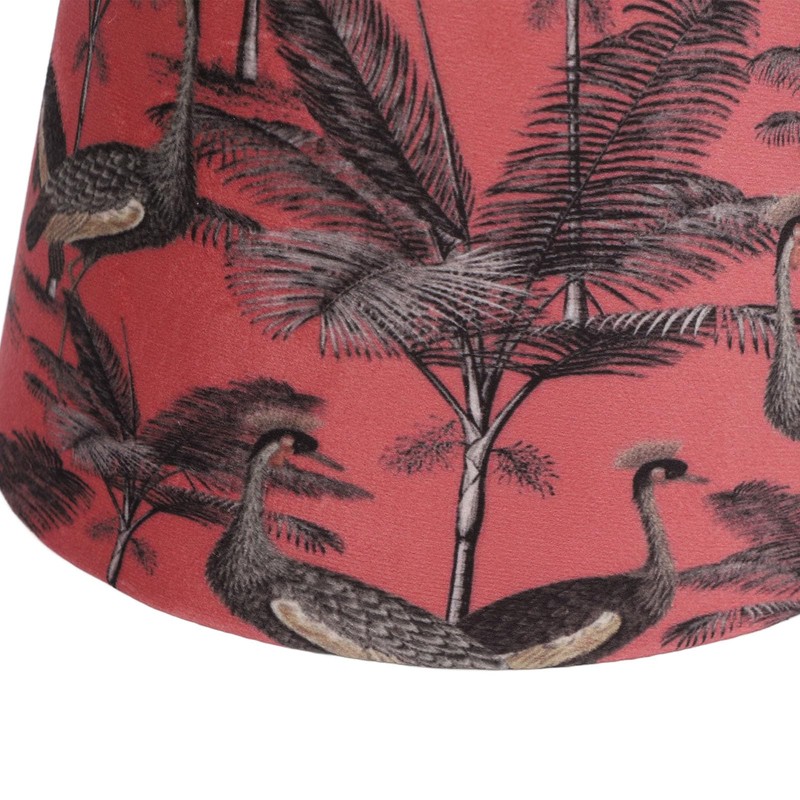 Large Beautiful Lampshade, Modern Simple Velvet Exquisite Flamingos Pattern Conical