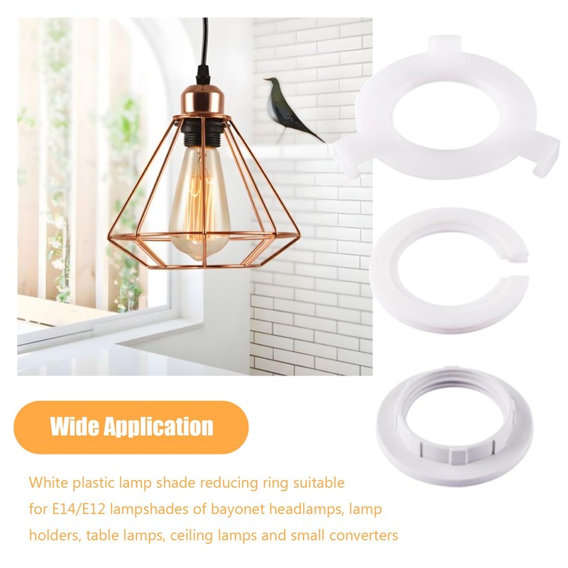NAYAGOGO 8 Pack White Lamp Shade Reducer Ring Set -3