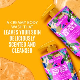 NATURE WELL Cheeky Moisturizing Body Wash, Creamy Formula Infused with Cupuaçu Butter, Provides Gentle Cleansing & Intense Hydration, Deliciously Sweet & Warm Brazilian Nut Oil Scent, 33 oz