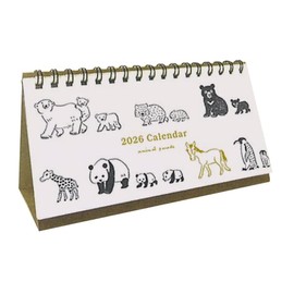Ryu-Ryu 2026 Monday Start Animal Parade Desk Calendar