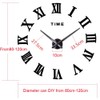 Mirror Surface 3D DIY Wall Clocks Modern Design Room Decorative