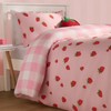 OHS Check Bedding Strawberry Print, Kids Girls Single Duvet Covers