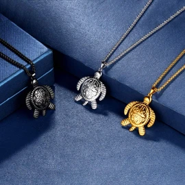 beautlace Turtle Necklaces Celtic Knot Pendant Silver Plated Animals Necklace Jewelry Gifts for Men and Women KP0063W