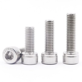 304 (SUS) Stainless Steel Hex Socket Bolts, Full Thread, M6 x 25, 25 Pieces Cap Bolts, Hex Socket Bolts, DIN912