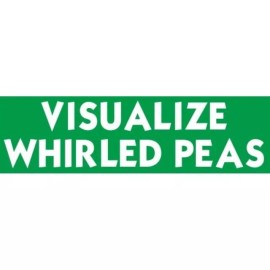 Visualize Whirled Peas Peace 3x10 Inch Vinyl Bumper Sticker