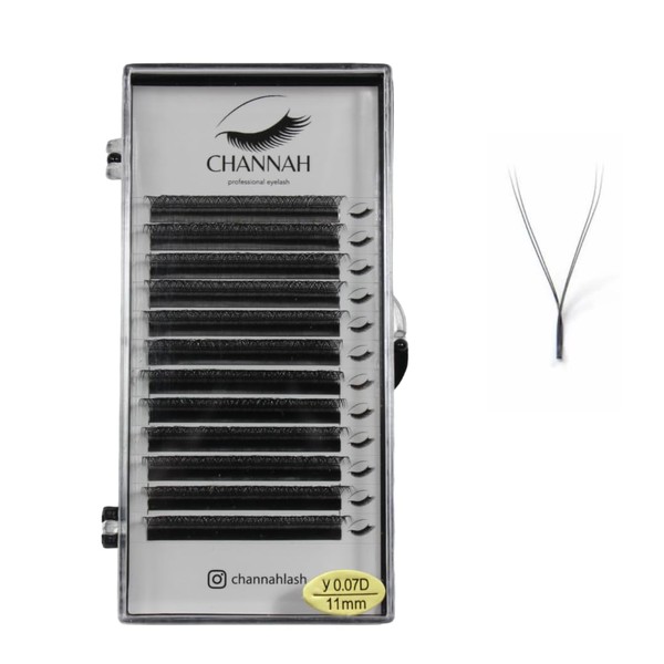 Blíster Extensión de pestañas VOLUMEN YY, brasileña, hawaiano, mixto, una