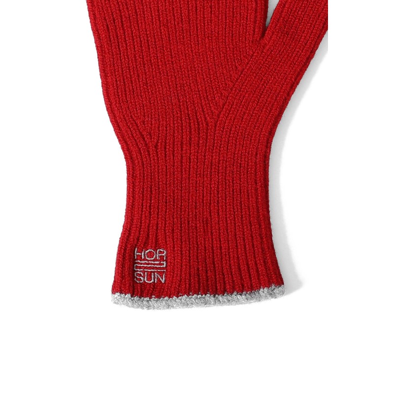 Holison Holy Sun Bless Wool Rib Finger Gloves Urban Red