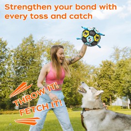 ZestPulse 7" Dog Toy Soccer Ball with Straps, Herding Ball for Dogs, Outdoor Interactive Dog Toy, Dog Fetch Toy, Ideal for Medium & Large Dogs, Great Puppy Birthday Gifts