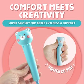 BUNMO Cute Pens - Squishy Fun Pens w/Soft Grip & 6 Colorful Refills - Gifts for Tweens - Fun Pencils for Kids - Unicorn, Bunny, and Bear - Gift for Teens - Squishies for Kids - 3 Pack