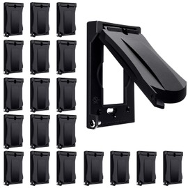 BESTTEN 20 Pack Outdoor Outlet Cover for GFCI and Decorator Receptacle, Vertical/Horizontal Auto-Closing Lid, H4.65" x W2.87" x D0.71", Black