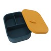 Silicone Bento Lunch Box Rectangle Leakproof 3 Compartment Divided Food