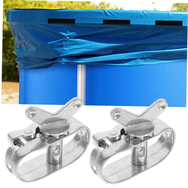 Kisangel 2pcs Ground Pool Cover Cable Winch Self-Locking Hoist for