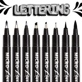 dainayw Calligraphy Brush Pen, Hand Lettering Pens, 8 Size Black Markers Set for Artist Sketch, Technical, Writing, Art Drawing