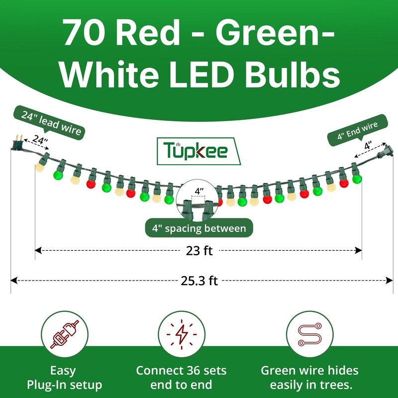 Tupkee Pearlized Glass Mini Globe Lights Set - 70 G15