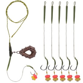 SHADDOCK Carp Fishing Rigs Hair Rigs Kit Carp Rigs Tackle Kit Carp Swivels Hooks Casting Weights Corn Bait Leader Line Carp Fishing Hair Rigs Set(Type B)