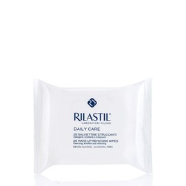 Rilastil Daily Care Makeup Cleansing Wipes, Refreshing Makeup Wipes, Super Soft Fabric, 100% Natural Fibres, for All Skin Types (25 Pack)