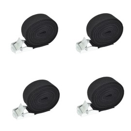 Pack of 4 Lashing Straps with Clamping Lock Padding, Adjustable Lashing Straps with Clamping Lock, Black Tie Down Straps with Clamping Lock for Bicycle, Sack Truck, Motorcycle, Truck, Luggage
