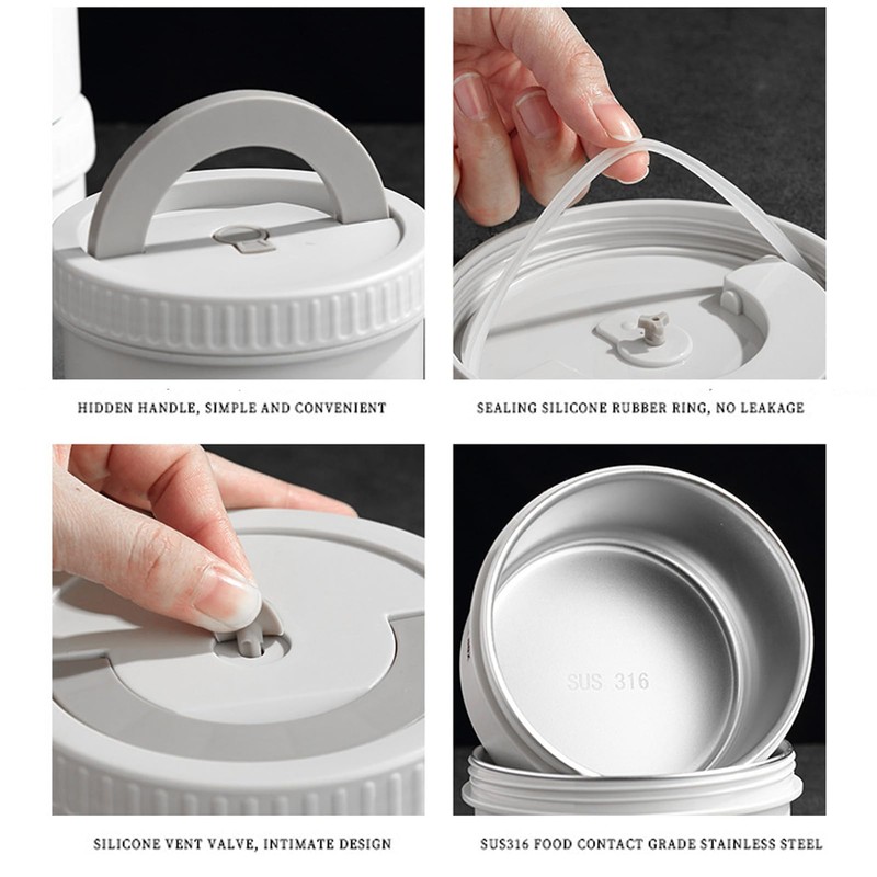 Thermal Insulated Box, 316 Stainless Steel Leakproof Container for Adults