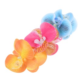 Baluue 3pcs Butterfly Orchid Hair Claw Clips Sturdy Nonslip Floral Accessories for Weddings Parties and Everyday Styling Elegant Faux Flower Hair Clips