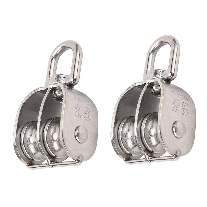 Double Pulley, 2 Pieces, Double Pulley, Stainless Steel M25, Double