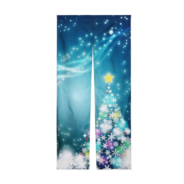 next.design Noren Noren, 70.9 inches (180 cm) Length, Christmas Tree, Winter, Long, Decorative, Stylish, Japanese, Modern, Scandinavian Long, Cute, Tension Rod, Noren, Divider, Closet, Washroom,