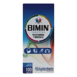 Bimin Polivitaminas Y Minerales 100 Tab. Sydenham Suplemento Sabor Sin Sabor